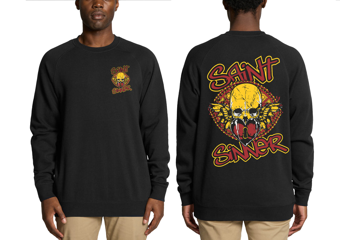 BUTTERFLY SKULL CREW NECK JUMPER | SAINT SINNER STREETWEAR