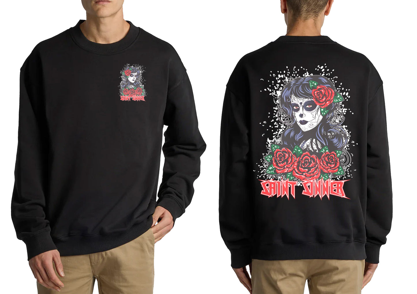 MUERTA SKULL CREW NECK JUMPER | SAINT SINNER STREETWEAR