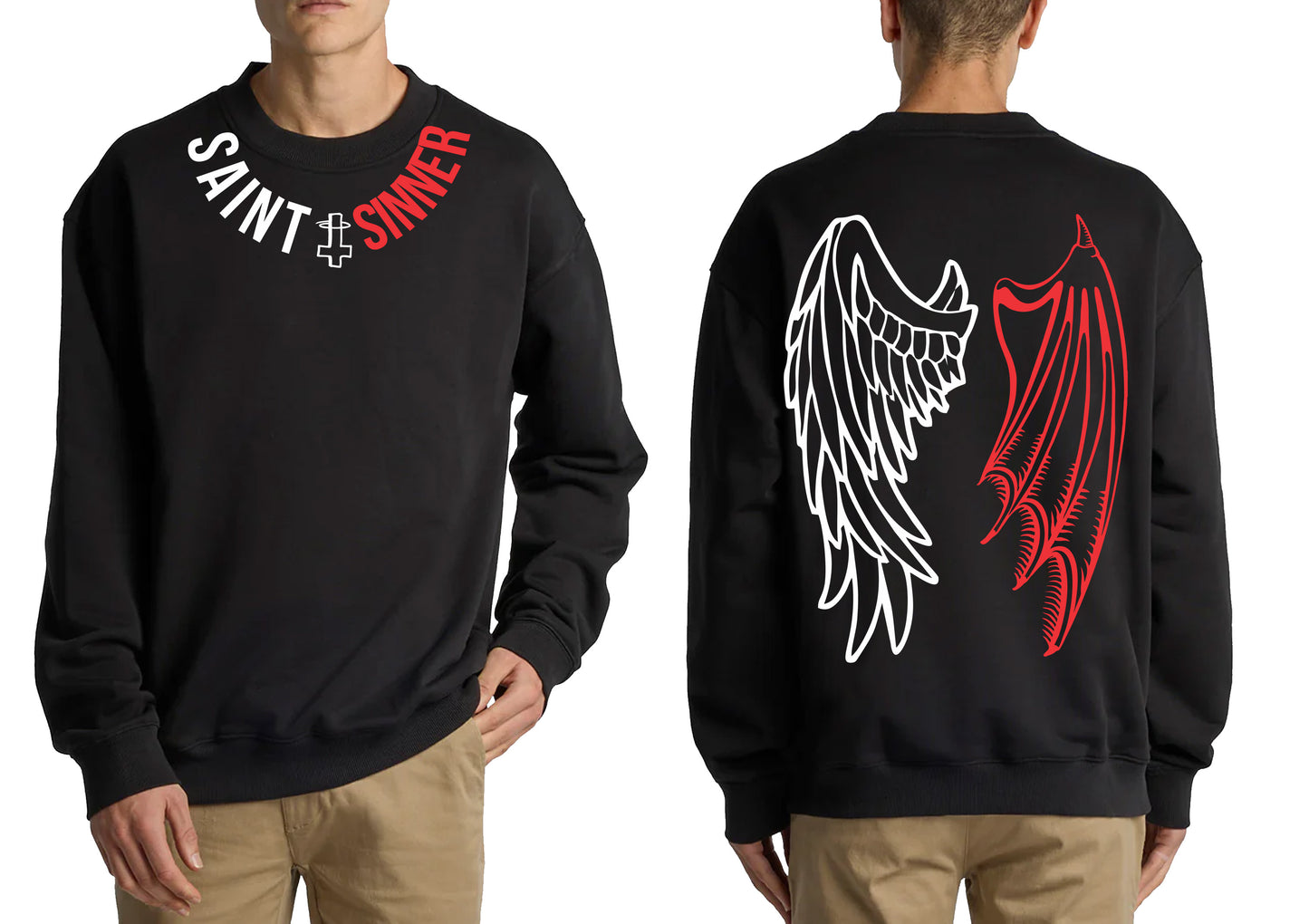 SAINT SINNER WINGS CREW NECK JUMPER | SAINT SINNER STREETWEAR