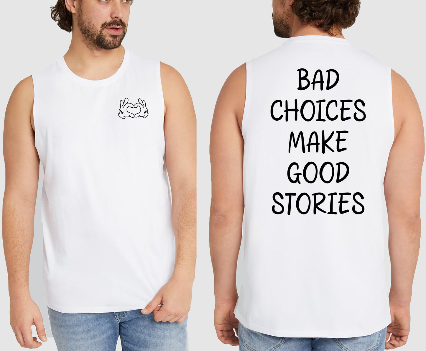 BAD CHOICES KING SIZE MUSCLE TEE | SAINT SINNER STREETWEAR