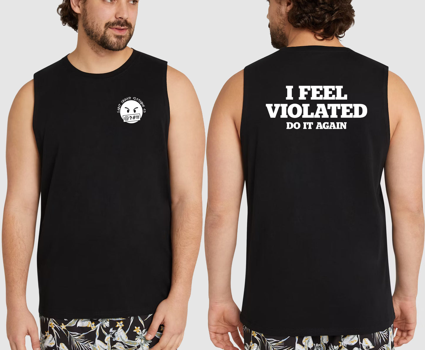 I FEEL VIOLATED KING SIZE MUSCLE TEE | SAINT SINNER STREETWEAR
