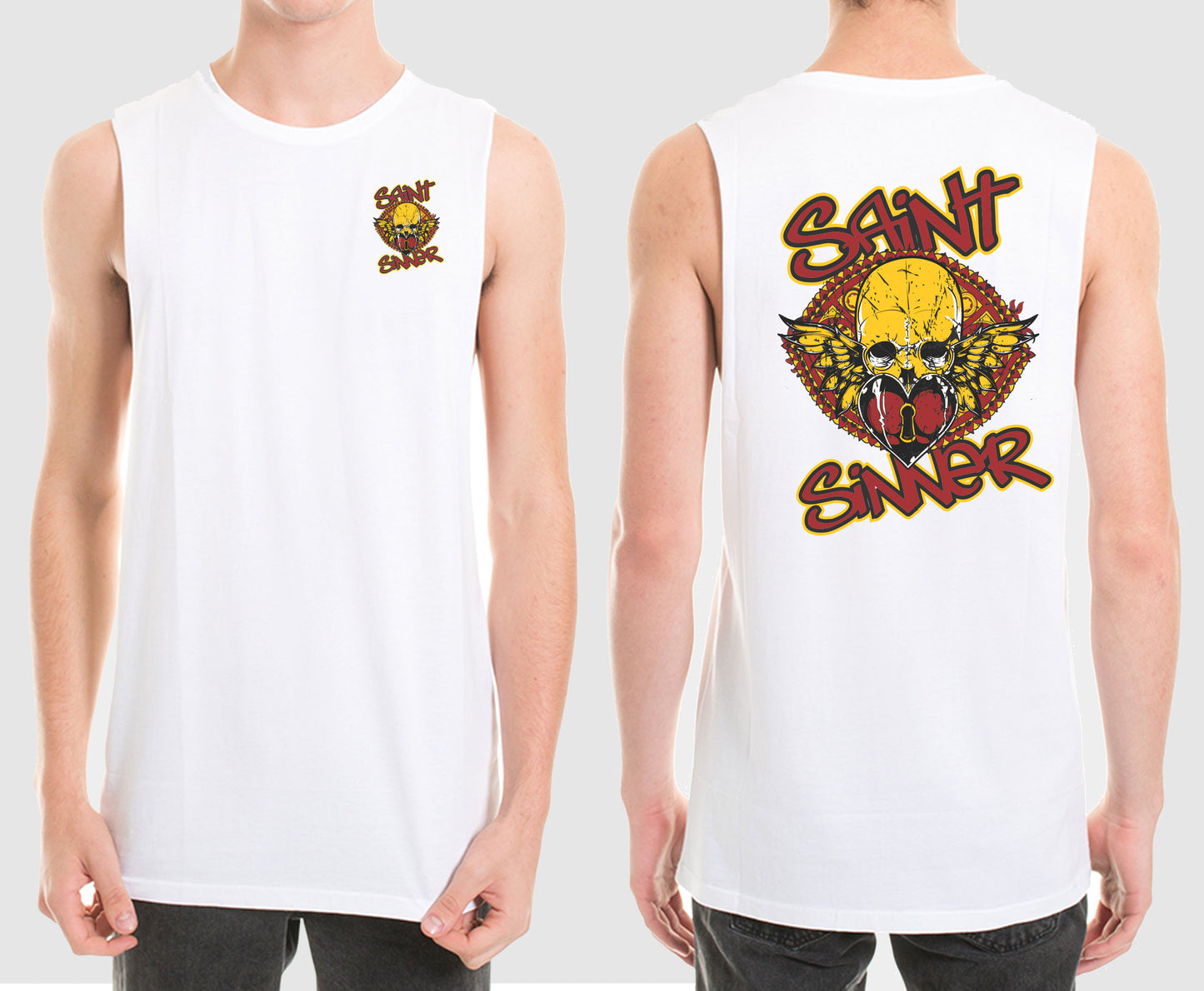 BUTTERFLY SKULL MUSCLE TEE | SAINT SINNER STREETWEAR