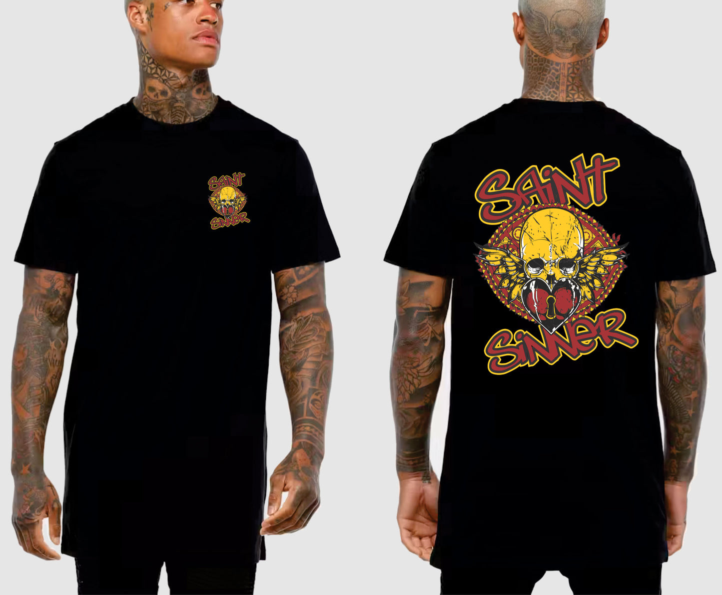 BUTTERFLY SKULL TALL TEE | SAINT SINNER STREETWEAR