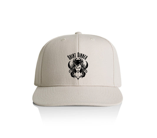 GOTH GIRL FLAT PEAK SNAPBACK HAT 3 COLOURWAYS