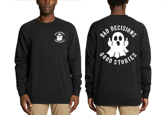BAD DECISIONS CREW NECK JUMPER | SAINT SINNER STREETWEAR