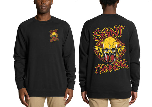 BUTTERFLY SKULL CREW NECK JUMPER | SAINT SINNER STREETWEAR