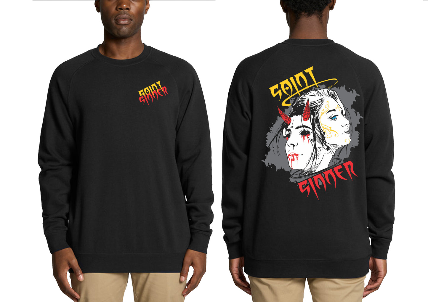 SAINT SINNER FACES CREW NECK JUMPER | SAINT SINNER STREETWEAR