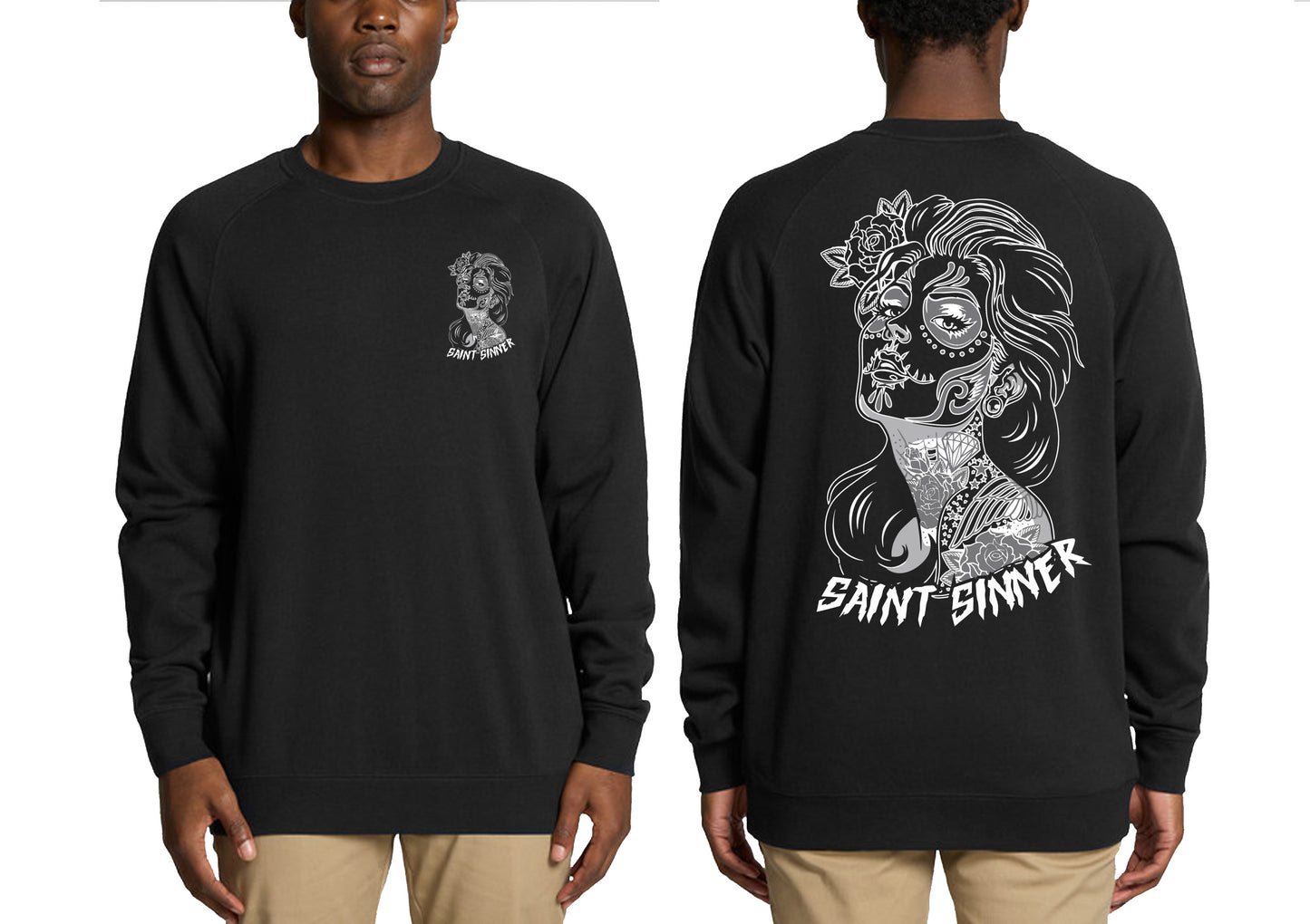 SUGAR SKULL CREW NECK JUMPER | SAINT SINNER STREETWEAR