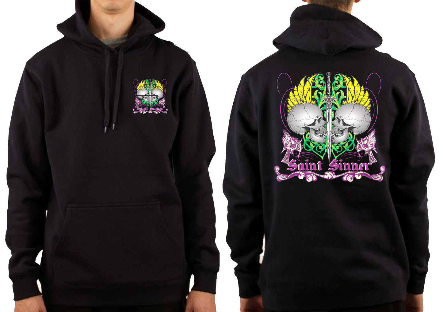 2 SKULLS HOODIE | SAINT SINNER STREETWEAR
