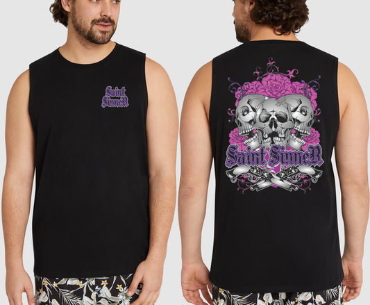 2 GUNS KING SIZE MUSCLE TEE | SAINT SINNER STREETWEAR