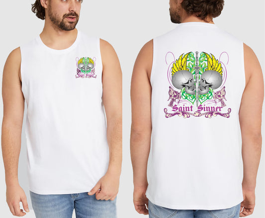 2 SKULLS KING SIZE MUSCLE TEE | SAINT SINNER STREETWEAR