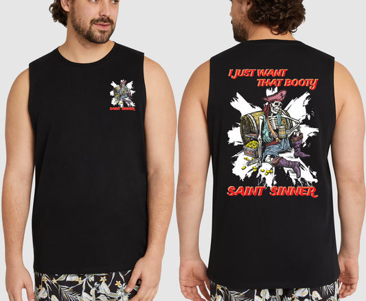 WANT THAT BOOTY KING SIZE MUSCLE TEE | SAINT SINNER STREETWEAR