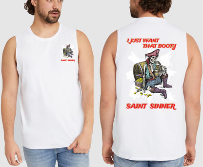 WANT THAT BOOTY KING SIZE MUSCLE TEE | SAINT SINNER STREETWEAR
