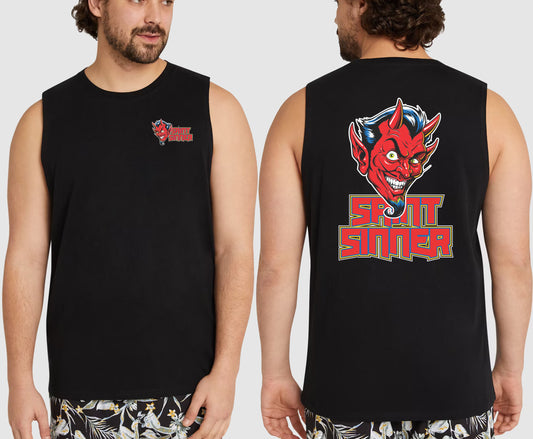 DEVIL FACE ROSE KING SIZE MUSCLE TEE | SAINT SINNER STREETWEAR