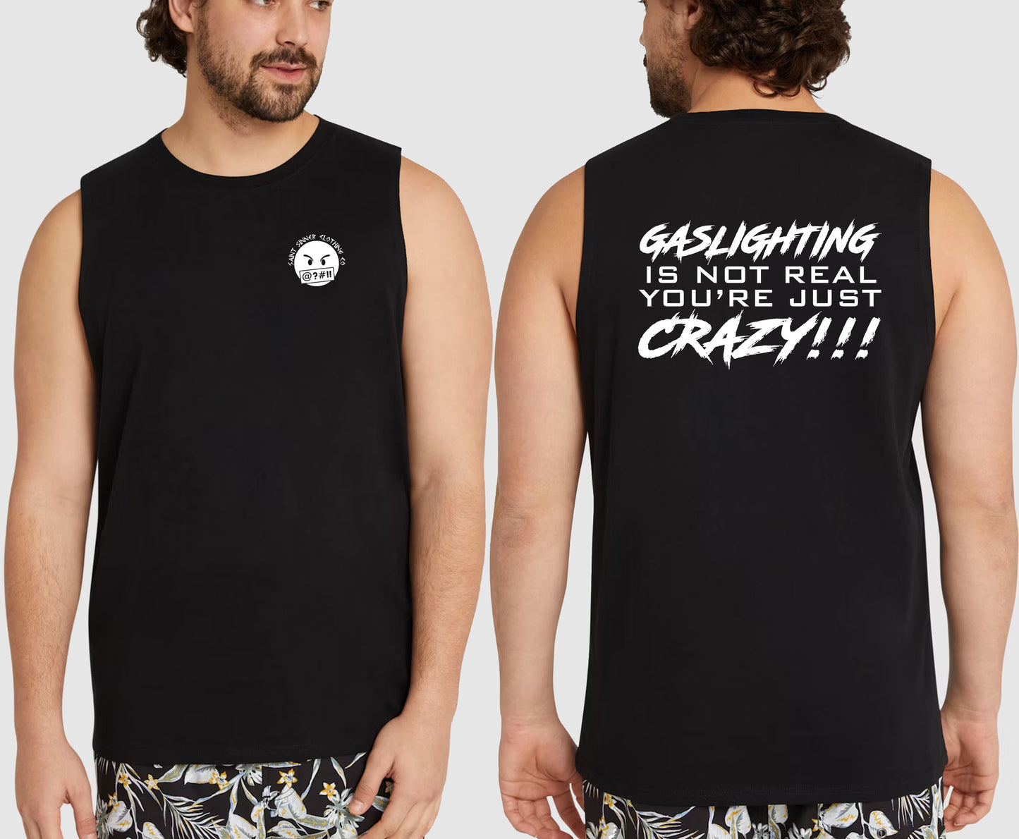 GASLIGHTING KING SIZE MUSCLE TEE | SAINT SINNER STREETWEAR