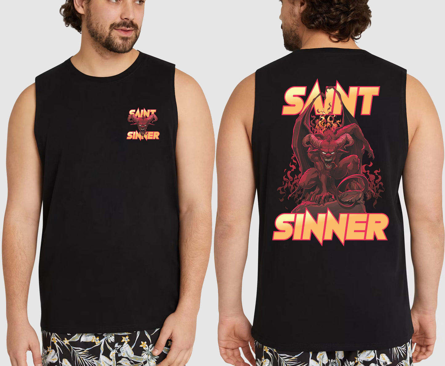 LUCIFER KING SIZE MUSCLE TEE | SAINT SINNER STREETWEAR