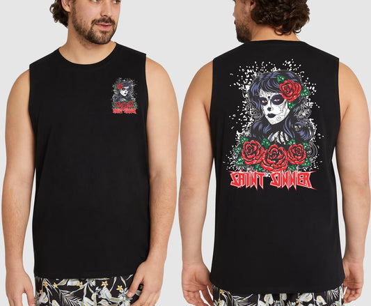 MUERTA KING SIZE MUSCLE TEE | SAINT SINNER STREETWEAR