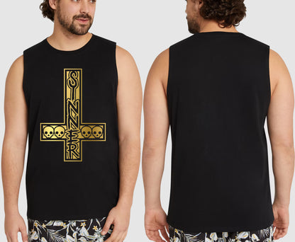 SINNER CROSS KING SIZE MUSCLE TEE | SAINT SINNER STREETWEAR