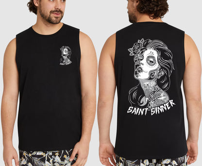 SUGAR SKULL KING SIZE MUSCLE TEE | SAINT SINNER STREETWEAR