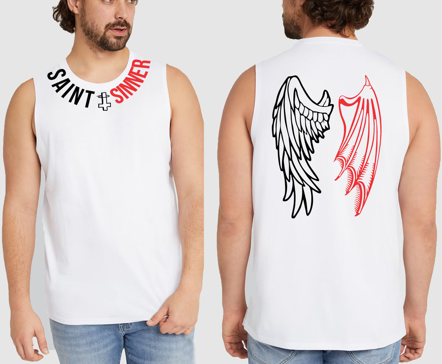 WINGS KING SIZE MUSCLE TEE | SAINT SINNER STREETWEAR