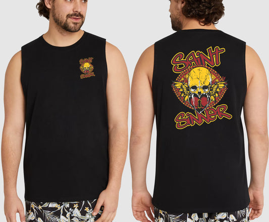 BUTTERFLY SKULL KING SIZE MUSCLE TEE | SAINT SINNER STREETWEAR