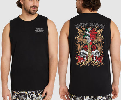 SKULL CROSS KING SIZE MUSCLE TEE | SAINT SINNER STREETWEAR