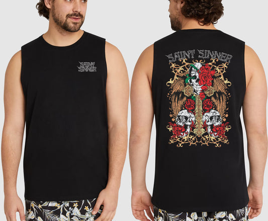 SKULL CROSS KING SIZE MUSCLE TEE | SAINT SINNER STREETWEAR