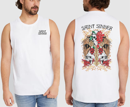 SKULL CROSS KING SIZE MUSCLE TEE | SAINT SINNER STREETWEAR