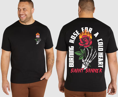 BURNING ROSE KING SIZE T-SHIRT | SAINT SINNER STREETWEAR