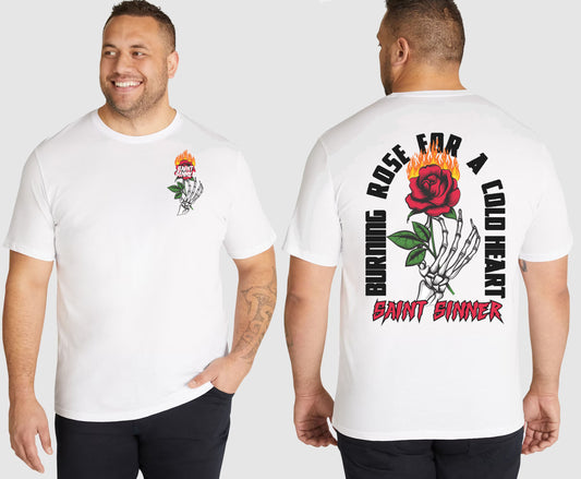 BURNING ROSE KING SIZE T-SHIRT | SAINT SINNER STREETWEAR