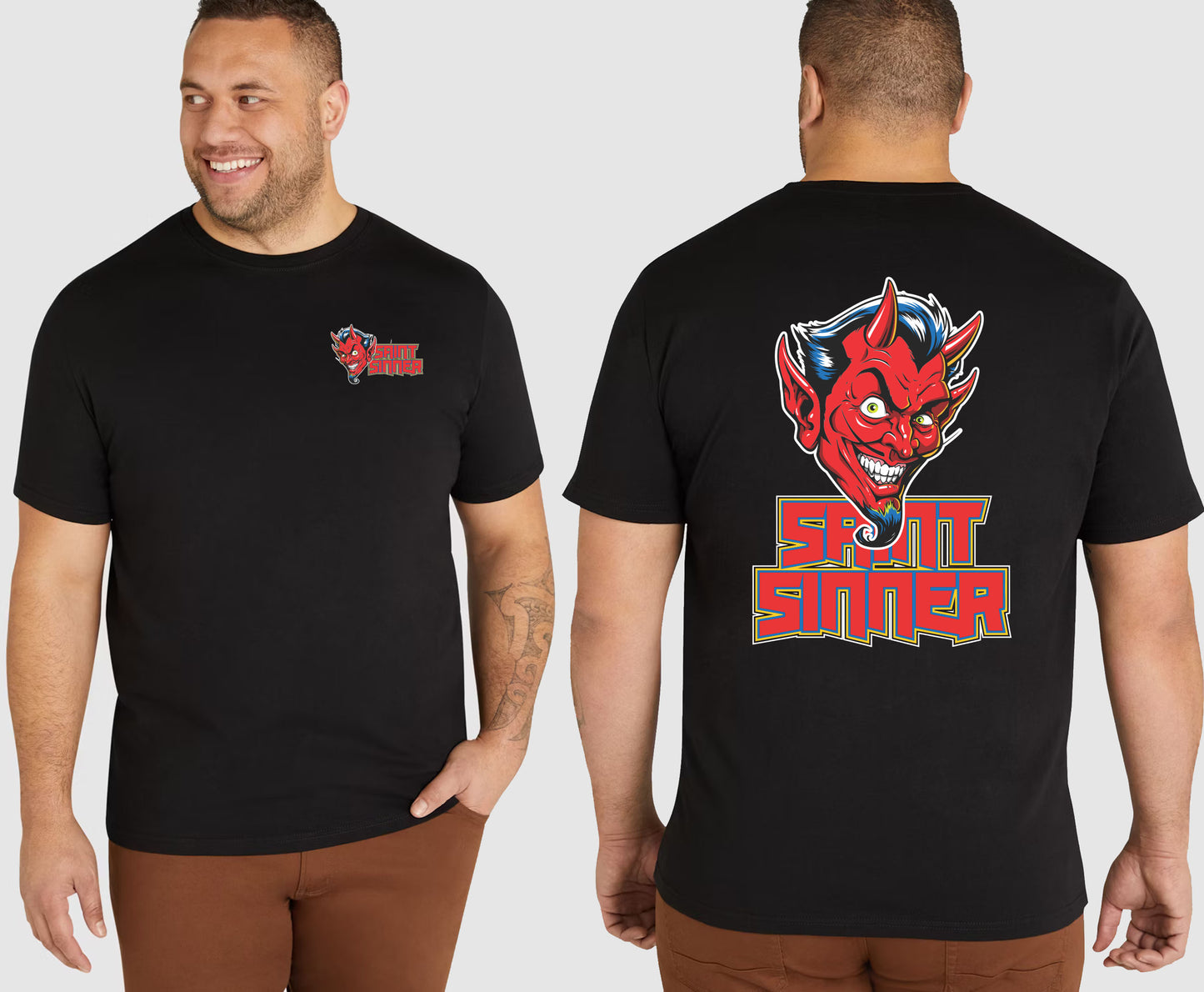 DEVIL FACE KING SIZE T-SHIRT | SAINT SINNER STREETWEAR