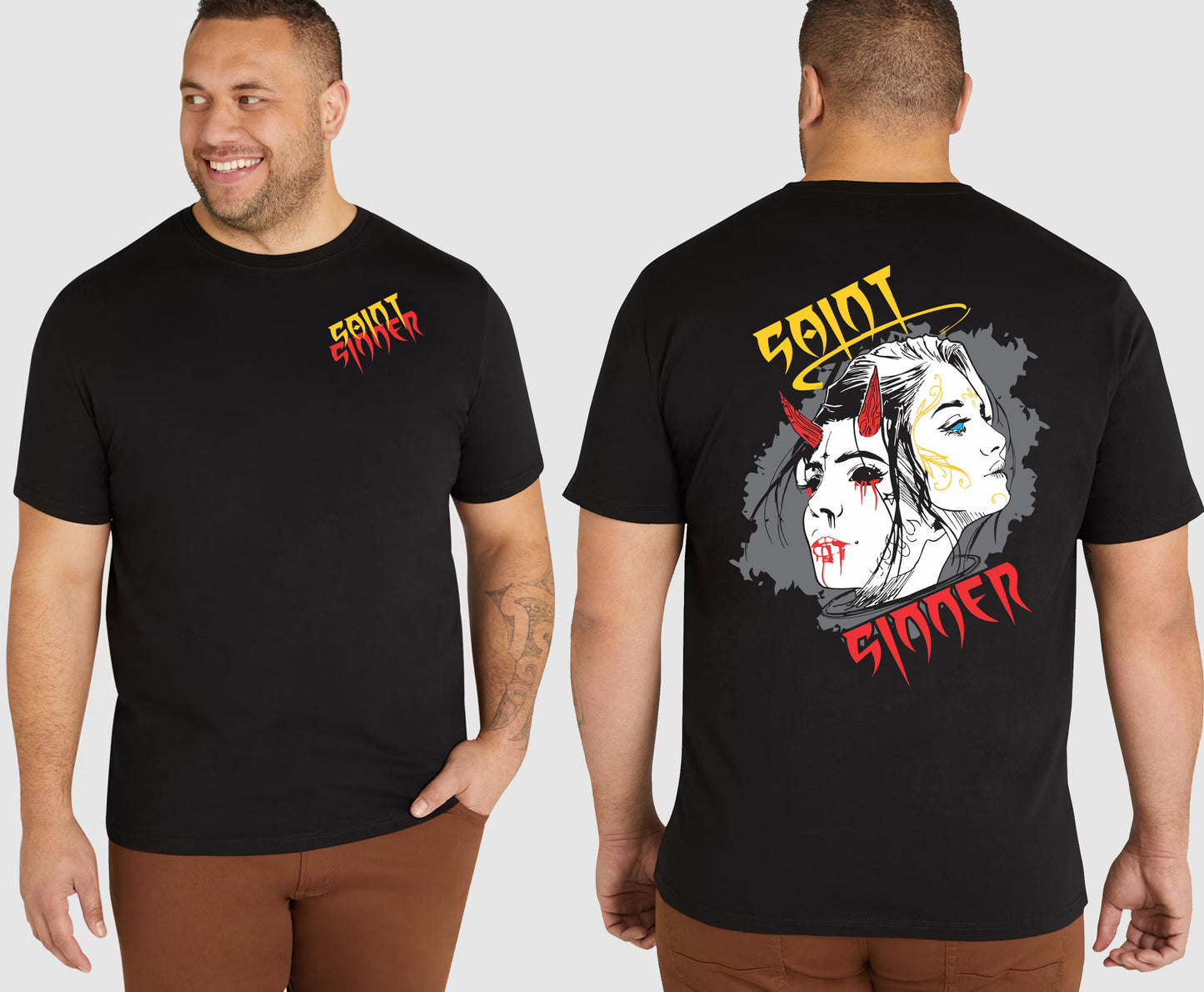 SAINT SINNER FACES KING SIZE T-SHIRT | SAINT SINNER STREETWEAR