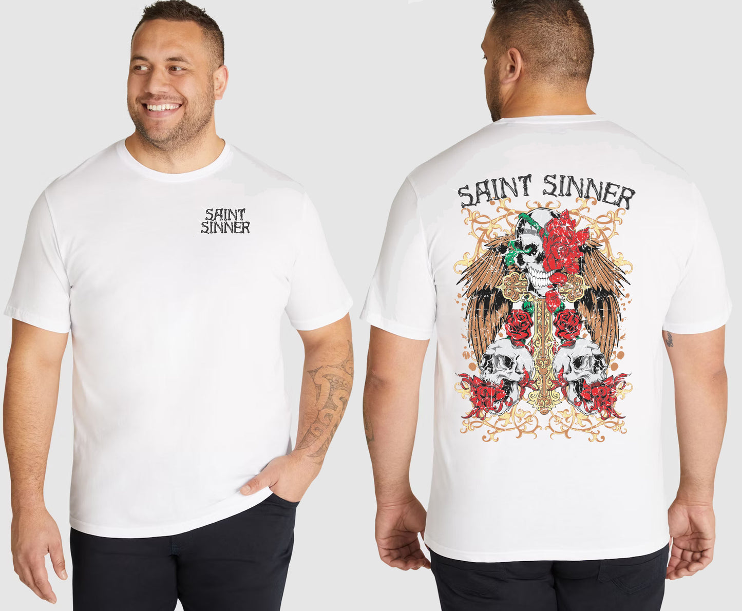 SKULL CROSS KING SIZE T-SHIRT | SAINT SINNER STREETWEAR