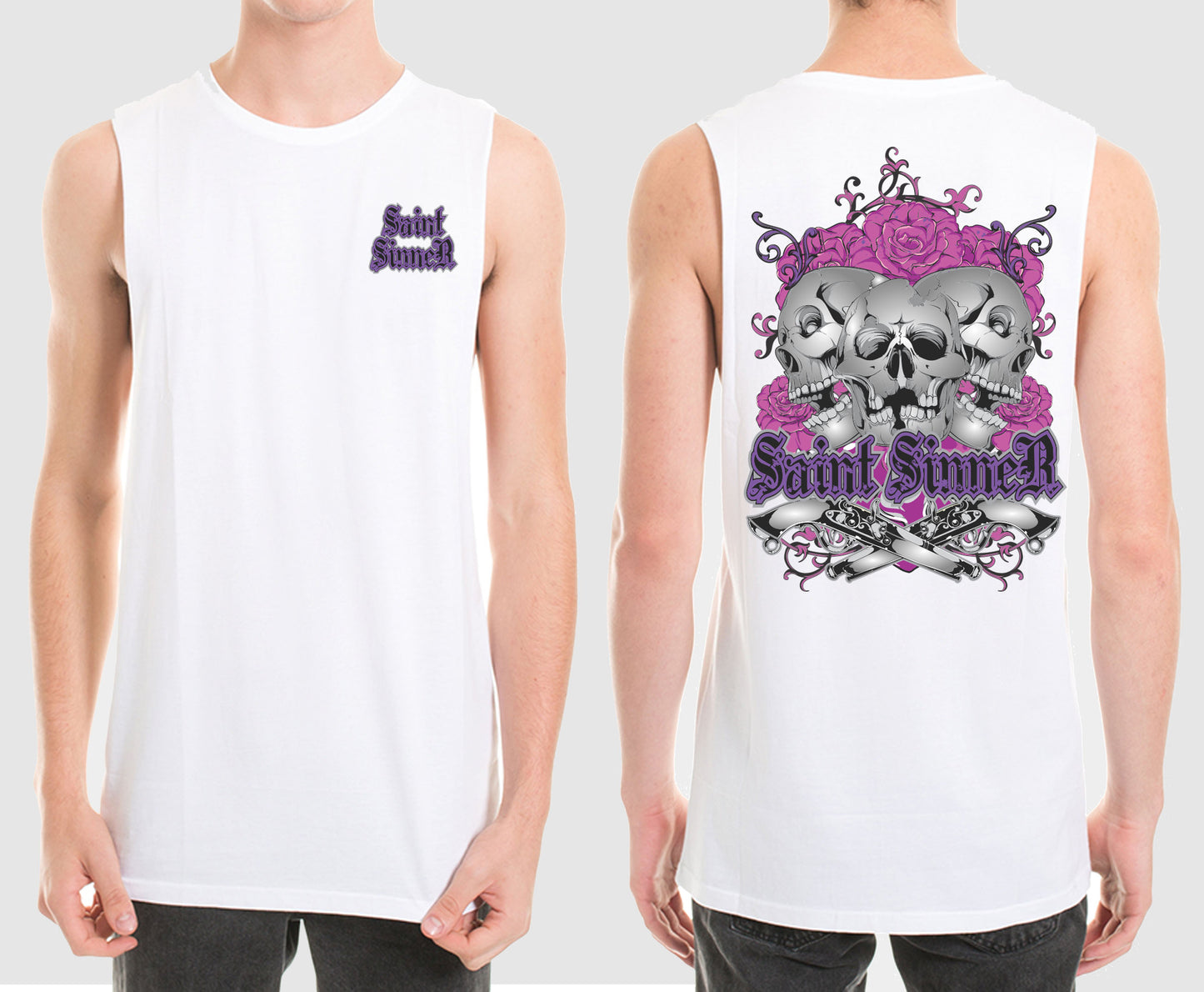 2 GUNS MUSCLE TEE | SAINT SINNER STREETWEAR