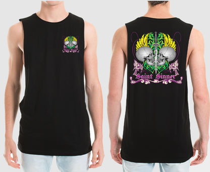 2 SKULLS MUSCLE TEE | SAINT SINNER STREETWEAR