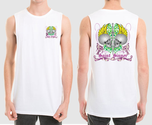 2 SKULLS MUSCLE TEE | SAINT SINNER STREETWEAR