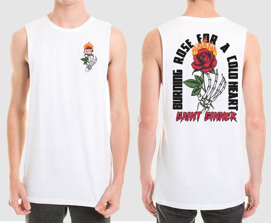 BURNING ROSE MUSCLE TEE | SAINT SINNER STREETWEAR