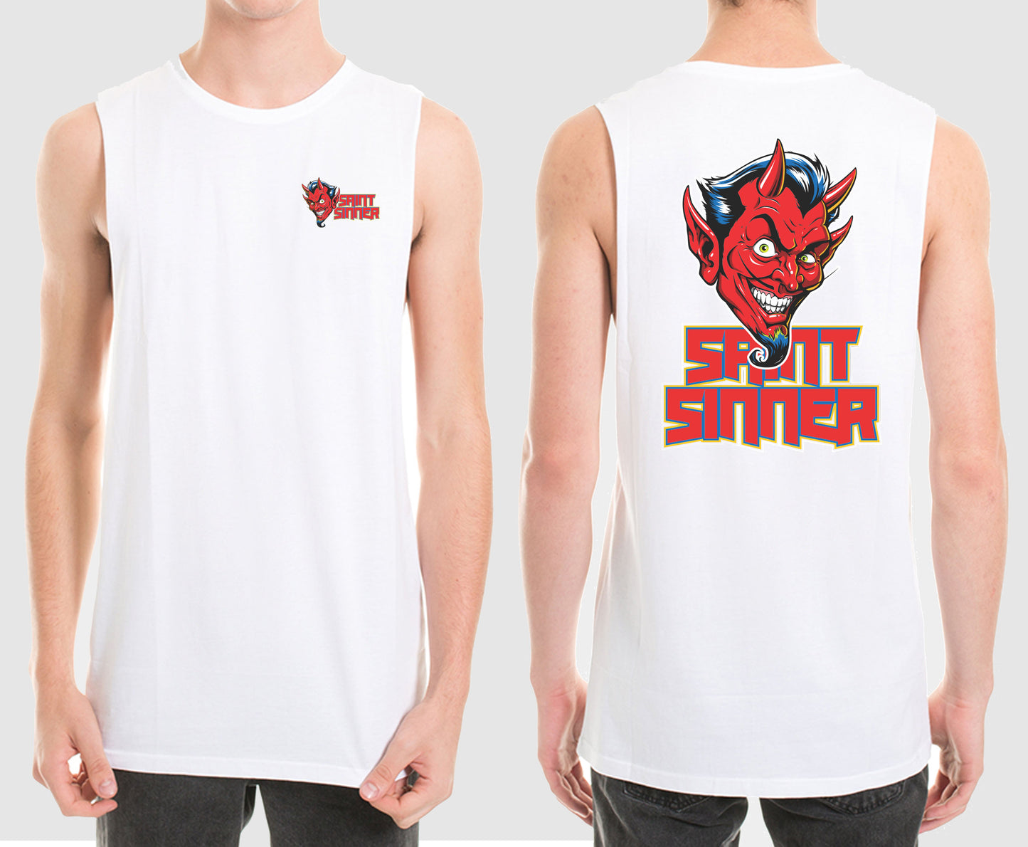 DEVIL FACE MUSCLE TEE | SAINT SINNER STREETWEAR