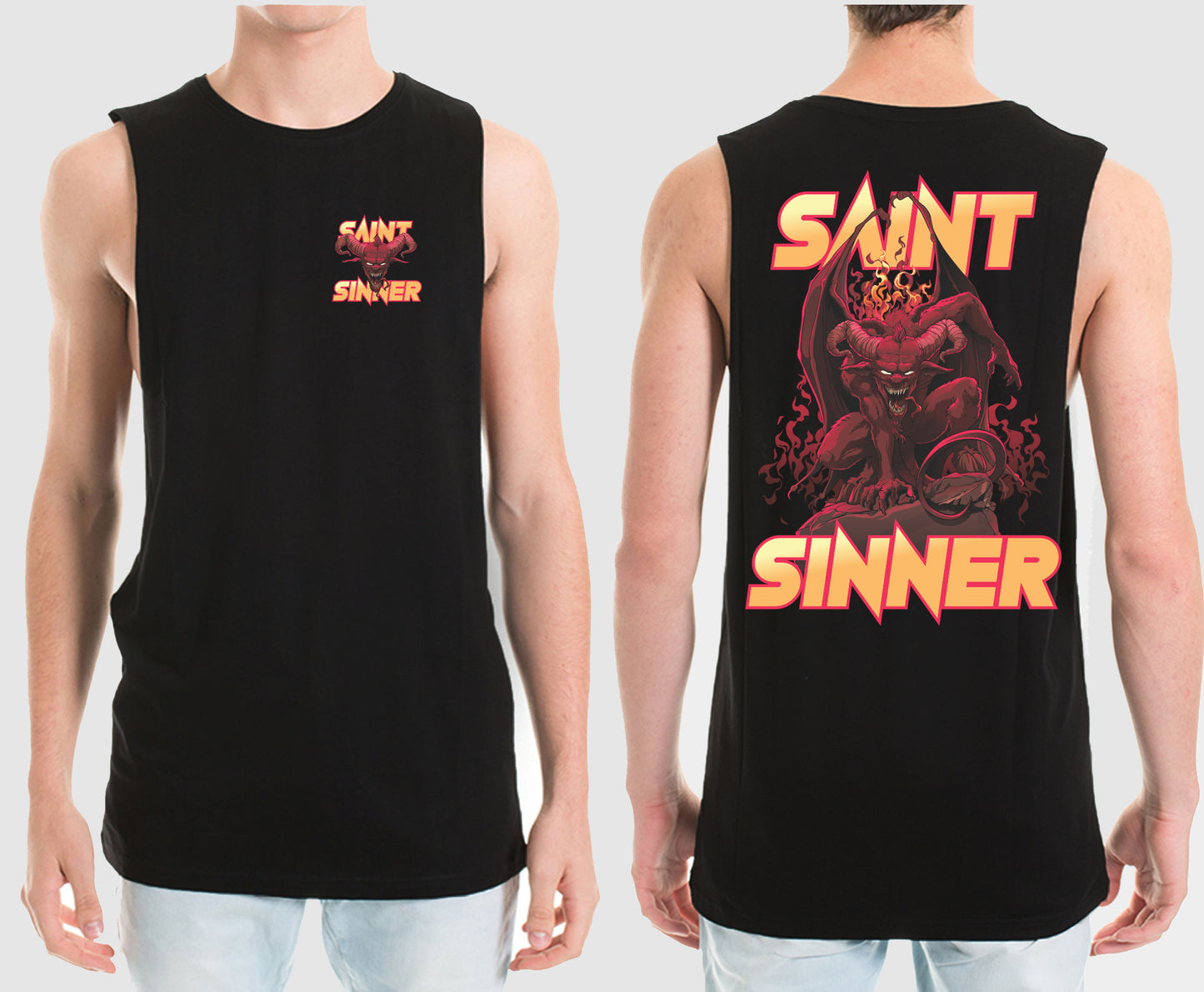 LUCIFER MUSCLE TEE | SAINT SINNER STREETWEAR