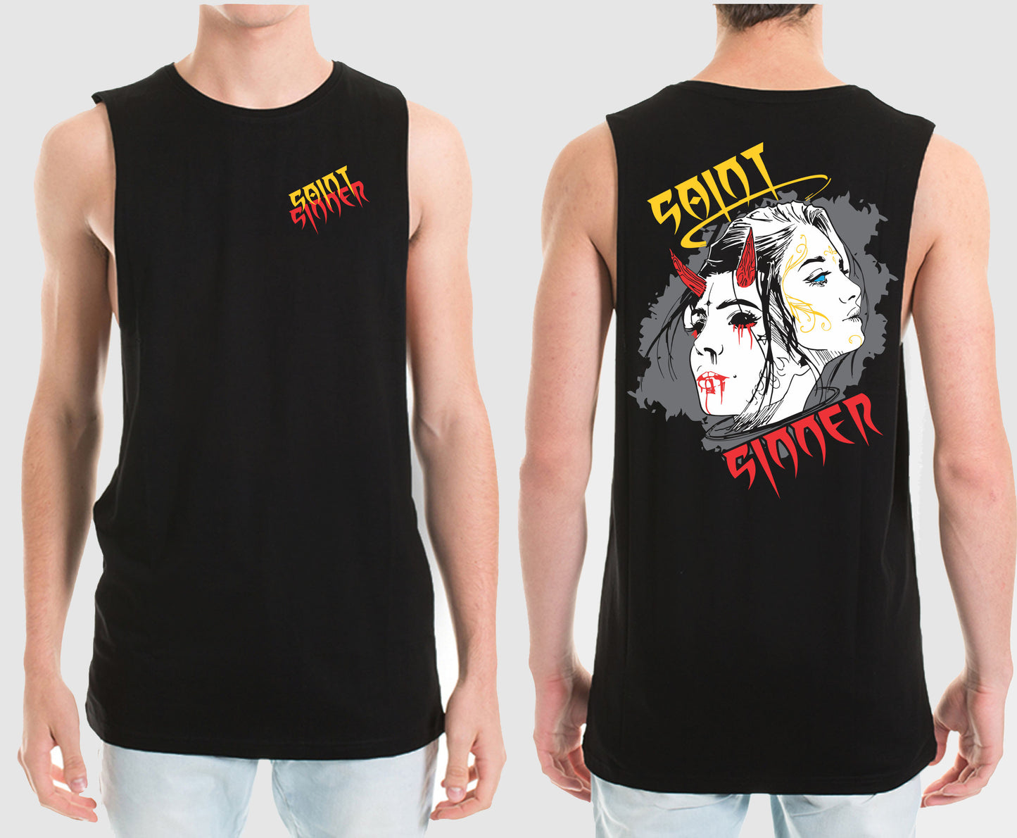 SAINT SINNER FACES MUSCLE TEE | SAINT SINNER STREETWEAR