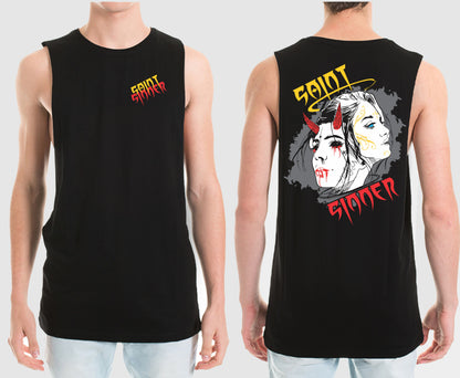 SAINT SINNER FACES MUSCLE TEE | SAINT SINNER STREETWEAR