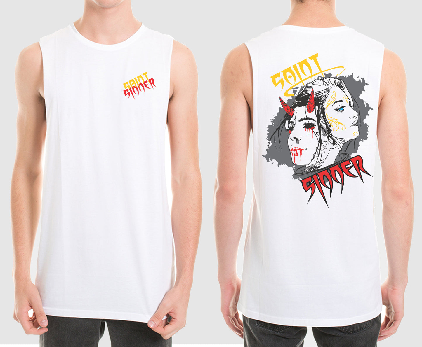 SAINT SINNER FACES MUSCLE TEE | SAINT SINNER STREETWEAR
