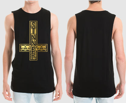 SINNER CROSS MUSCLE TEE | SAINT SINNER STREETWEAR