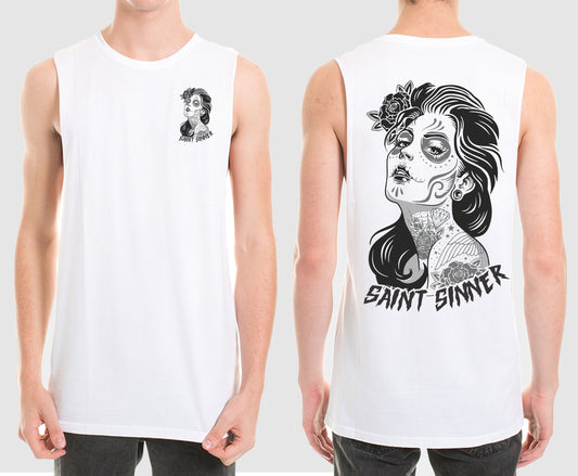 SUGAR SKULL MUSCLE TEE | SAINT SINNER STREETWEAR