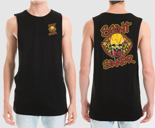 BUTTERFLY SKULL MUSCLE TEE | SAINT SINNER STREETWEAR
