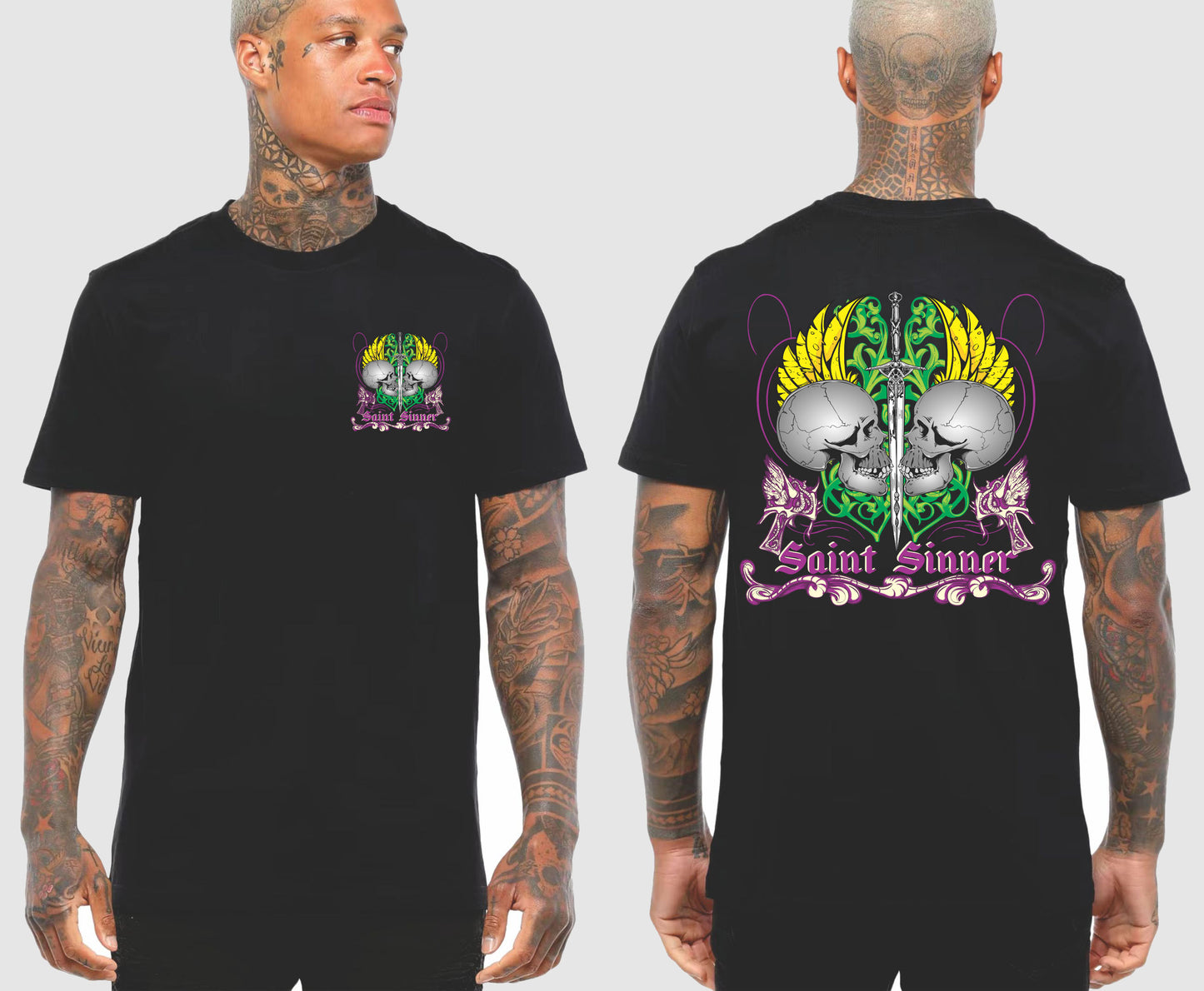 2 SKULLS TSHIRT | SAINT SINNER STREETWEAR