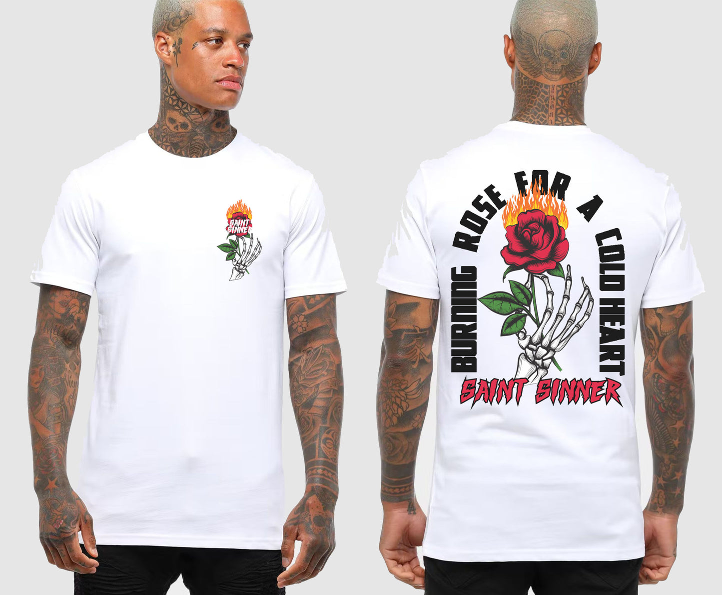 BURNING ROSE TSHIRT | SAINT SINNER STREETWEAR