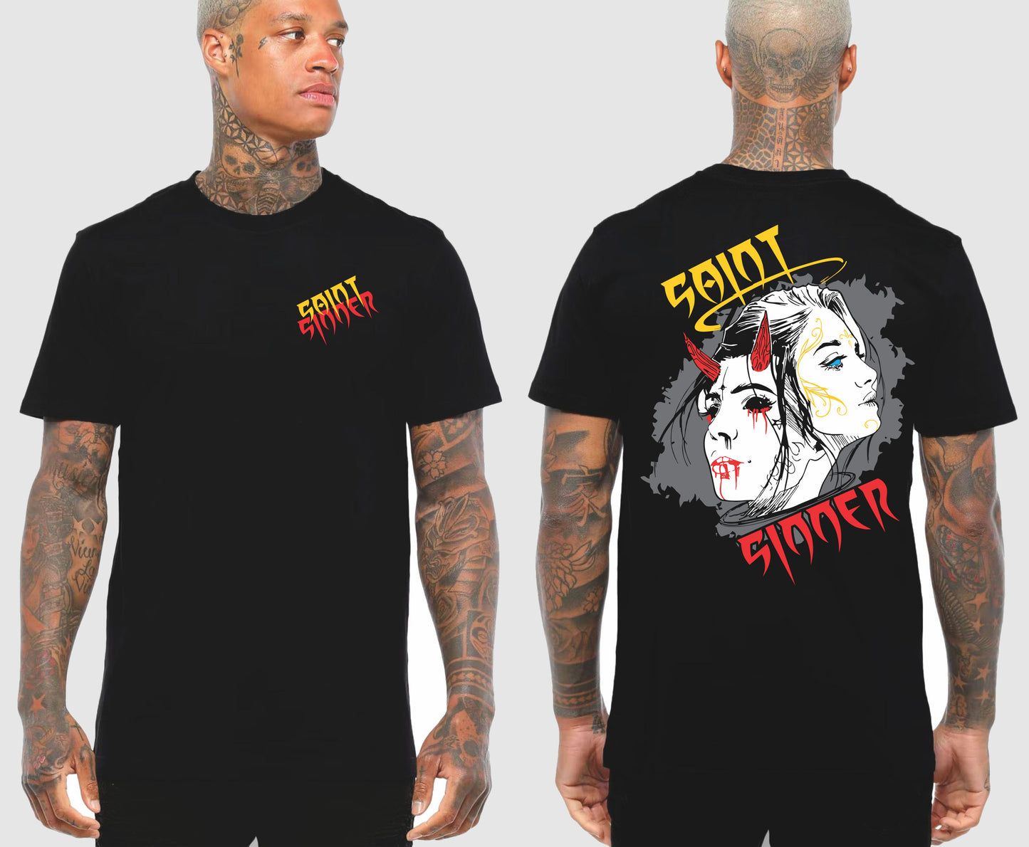 SAINT SINNER FACES TSHIRT | SAINT SINNER STREETWEAR