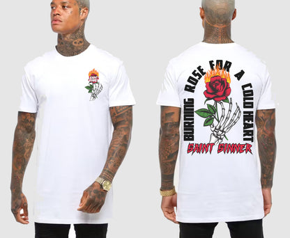 BURNING ROSE TALL TEE | SAINT SINNER STREETWEAR