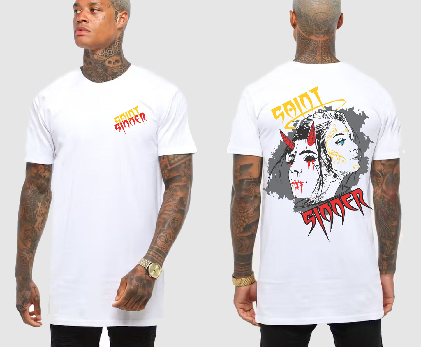 SAINT SINNER FACES TALL TEE | SAINT SINNER STREETWEAR